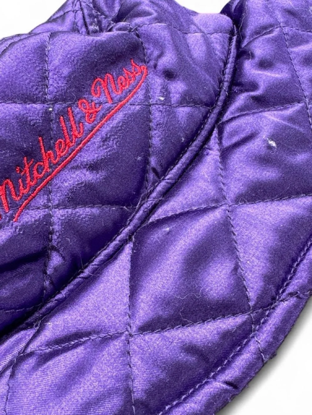 Vintage Mitchell & Ness Toronto Raptors purple satin quilted bucket hat